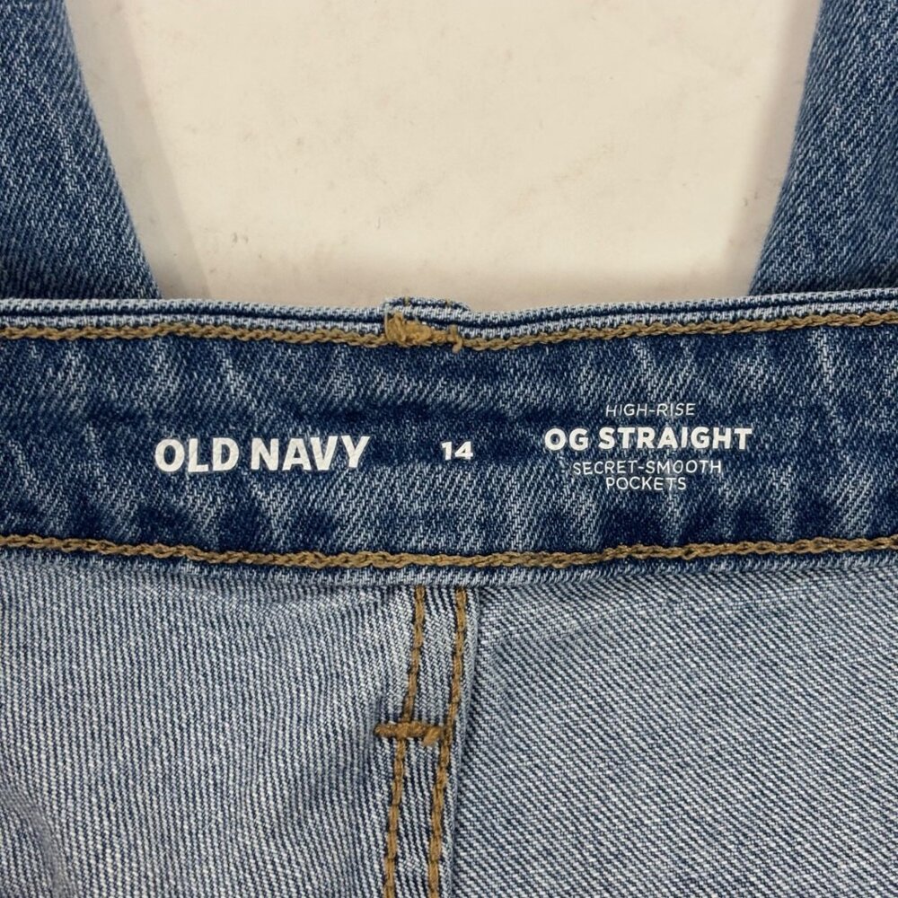 Old Navy Denim Jeans Womens Size 14 High Rise OG Straight Secret-Smooth Pockets - Picture 9 of 10